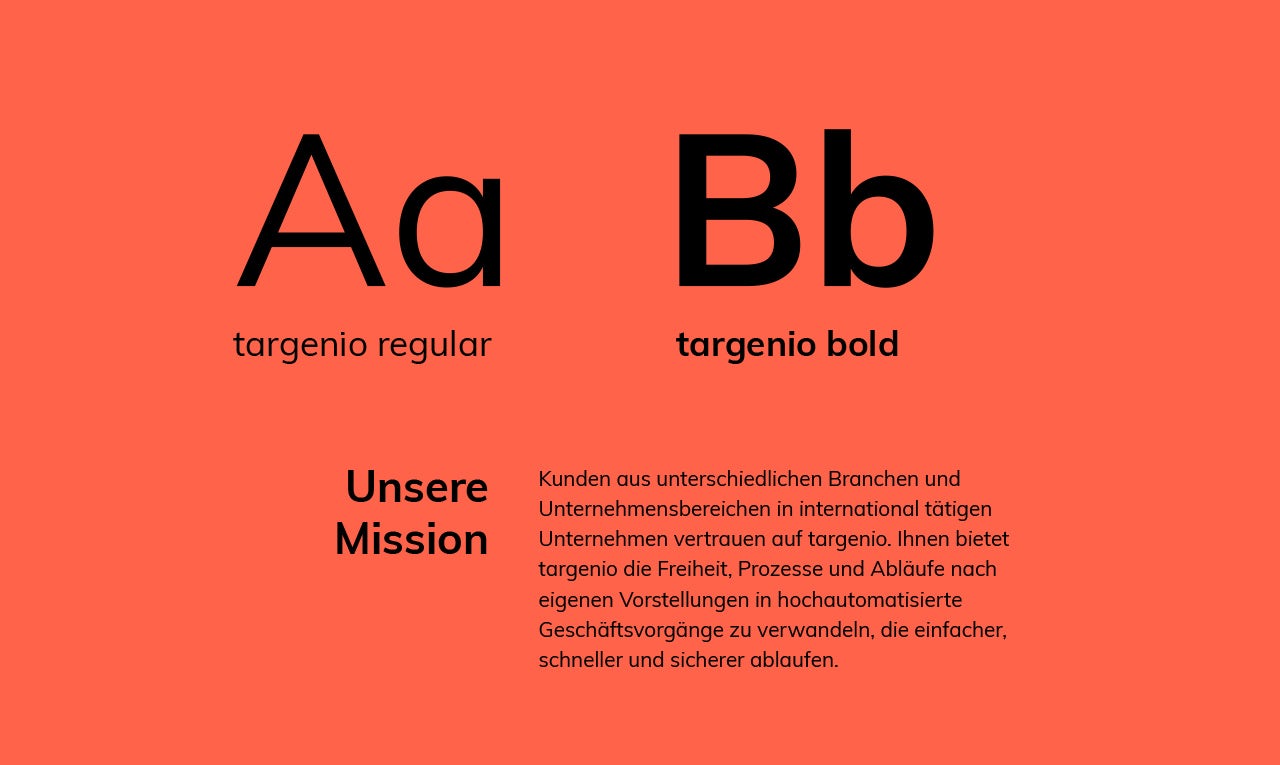 konkav Referenz targenio Typografie